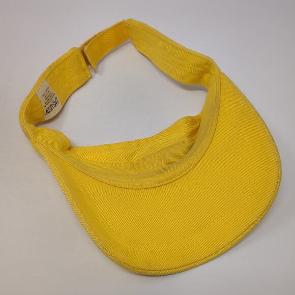 Fox Golf Strapback Sun Visor Cap Yellow One Size Adjustable Embroidered Cotton - Picture 7 of 9